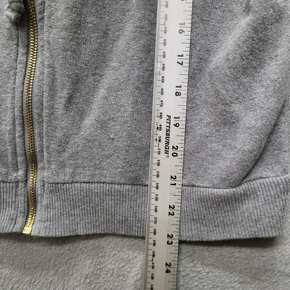 True Religion Women Hoodie M Gray Stud‎ Design Zipper Studded Rhinestones